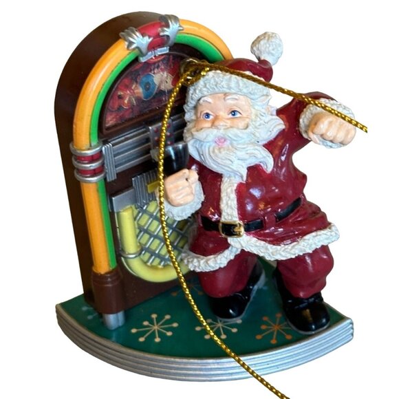 Santa Claus w/Juke Box Plastic Christmas Tree Ornament Multicolored - Picture 3 of 11